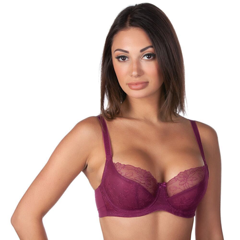 Panache Women's Colette Embroidered Balconette Bra sz 38DDDD